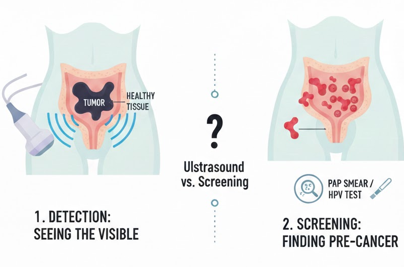 cervical cancer detection vs screening